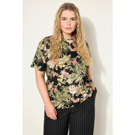 Studio Untold  Oversized-Shirt, Tropical-Print, Rundhals, Halbarm 