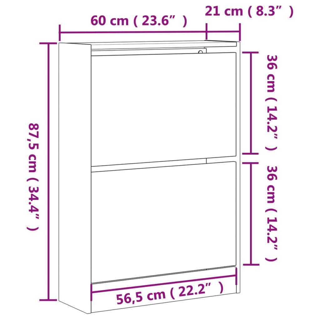 VidaXL Armoire à chaussures bois d'ingénierie  