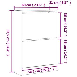 VidaXL Armoire à chaussures bois d'ingénierie  