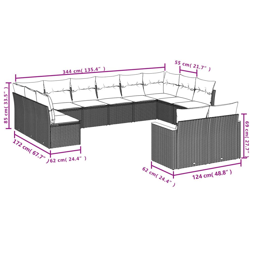 VidaXL Ensemble de canapés de jardin rotin synthétique  