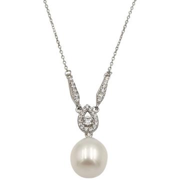 Collier de perles d'eau douce avec zirconia