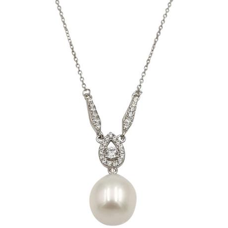 HEBE JEWELS  Collier de perles d'eau douce avec zirconia 