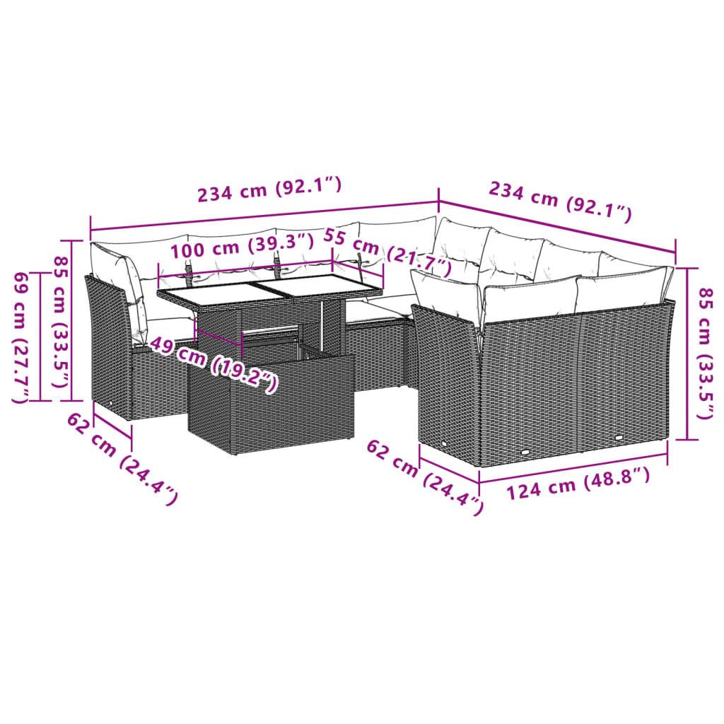 VidaXL Ensemble de canapés de jardin rotin synthétique  