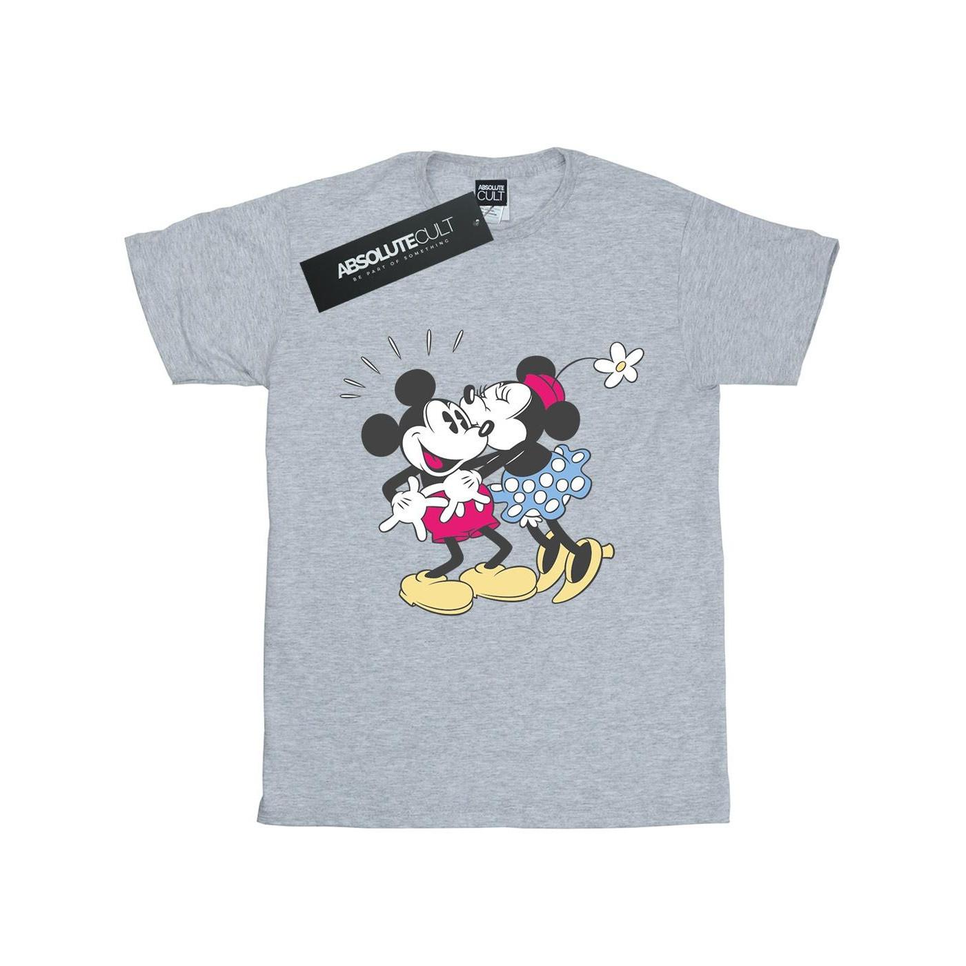 Image of Mickey And Minnie Mouse Kiss Tshirt Jungen Grau 116