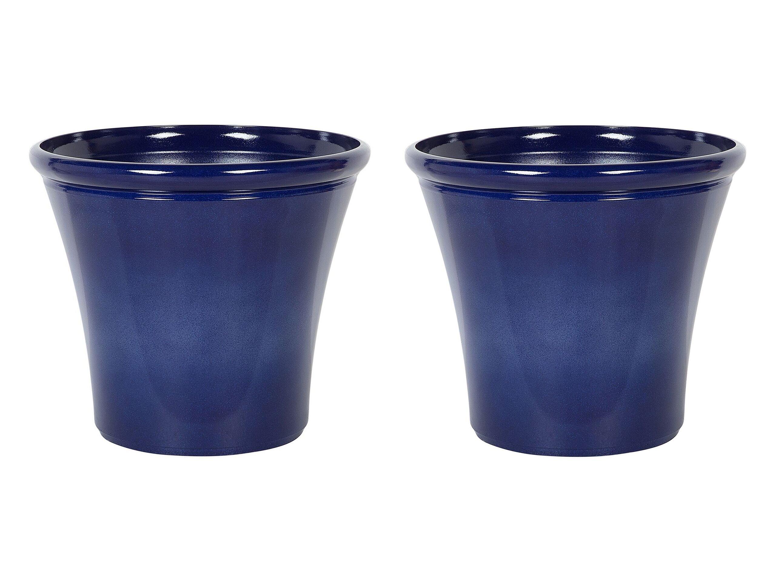 Beliani Lot de 2 pots de fleurs en Fibre d'argile Moderne KOKKINO  