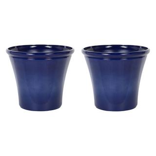 Beliani Lot de 2 pots de fleurs en Fibre d'argile Moderne KOKKINO  