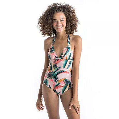 OLAIAN Maillot de bain 1 pi ce femme MAE JUNGLE nou cou et dos