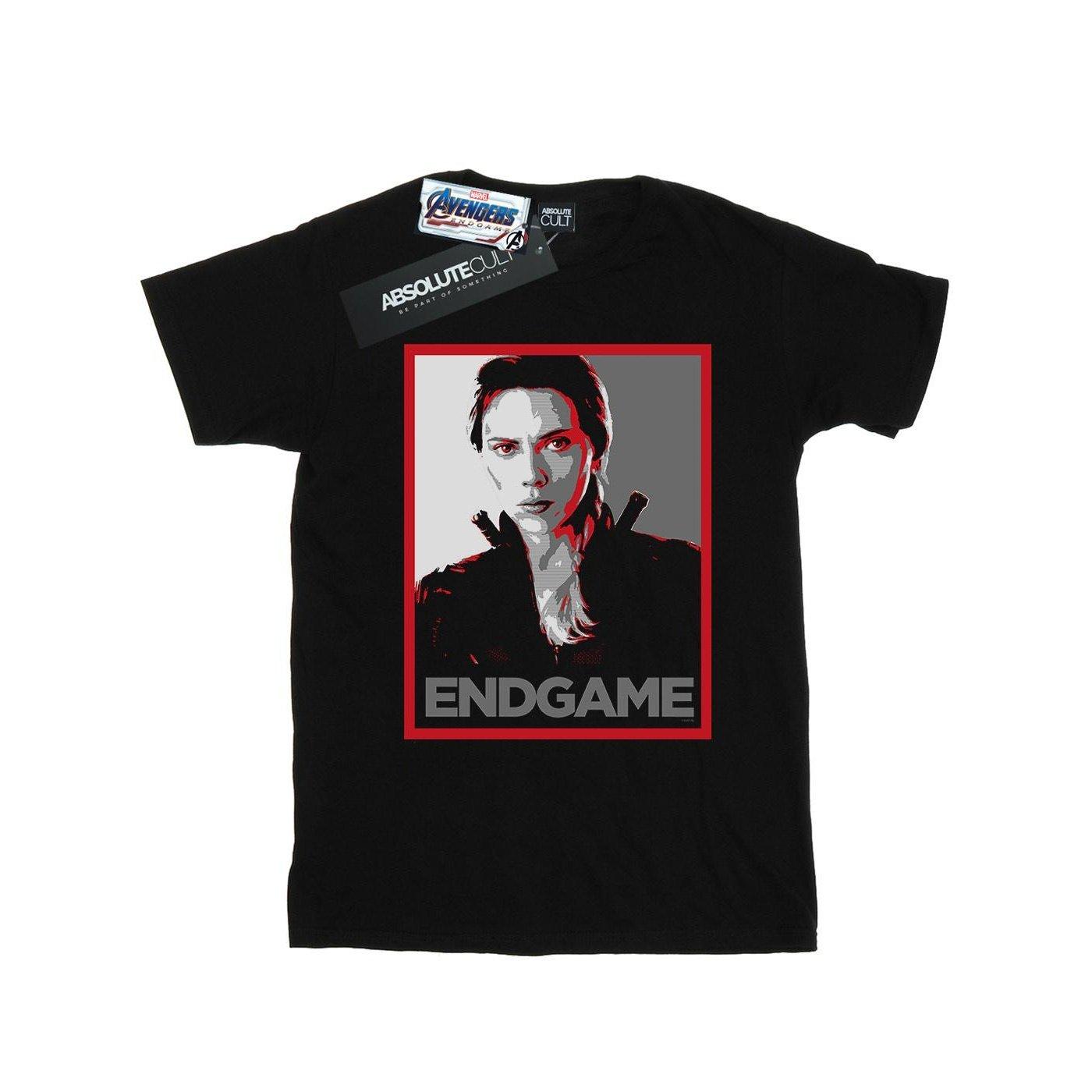 Image of Avengers Endgame Black Widow Poster Tshirt Damen Schwarz S