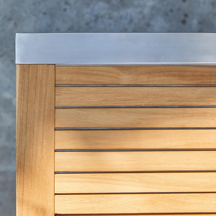 Tikamoon Ensemble de jardin en teck massif et inox 6 places Arno  