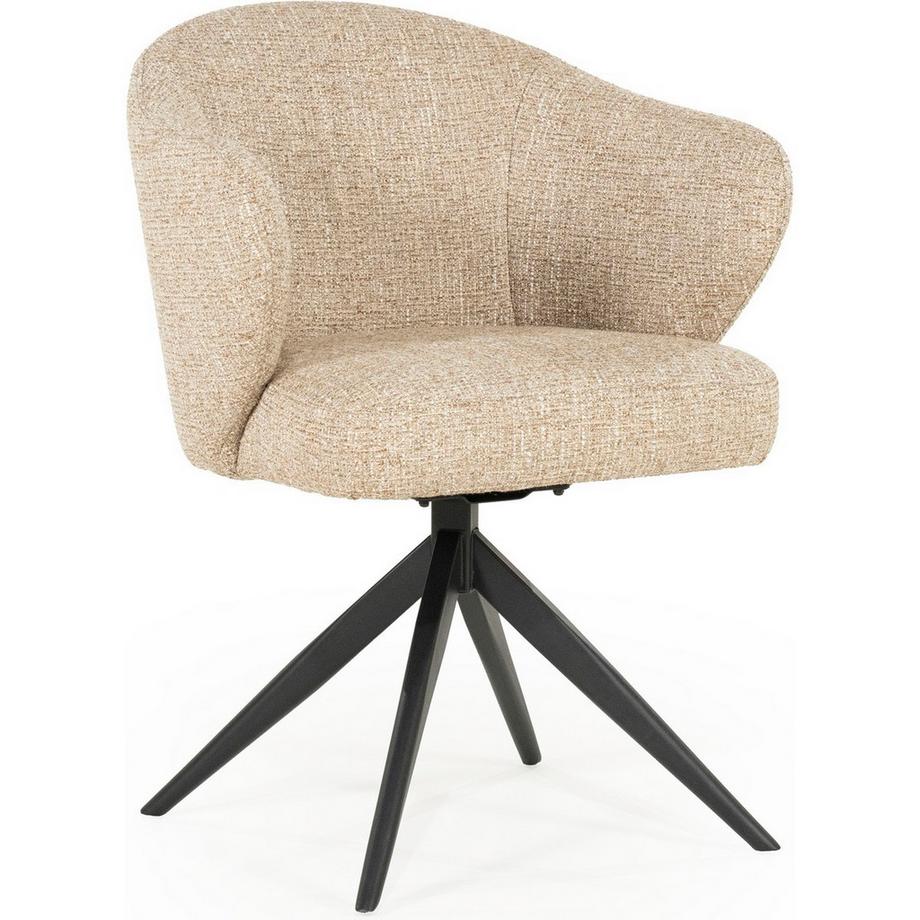 mutoni Chaise avec accoudoirs Connor Metal Donna taupe  