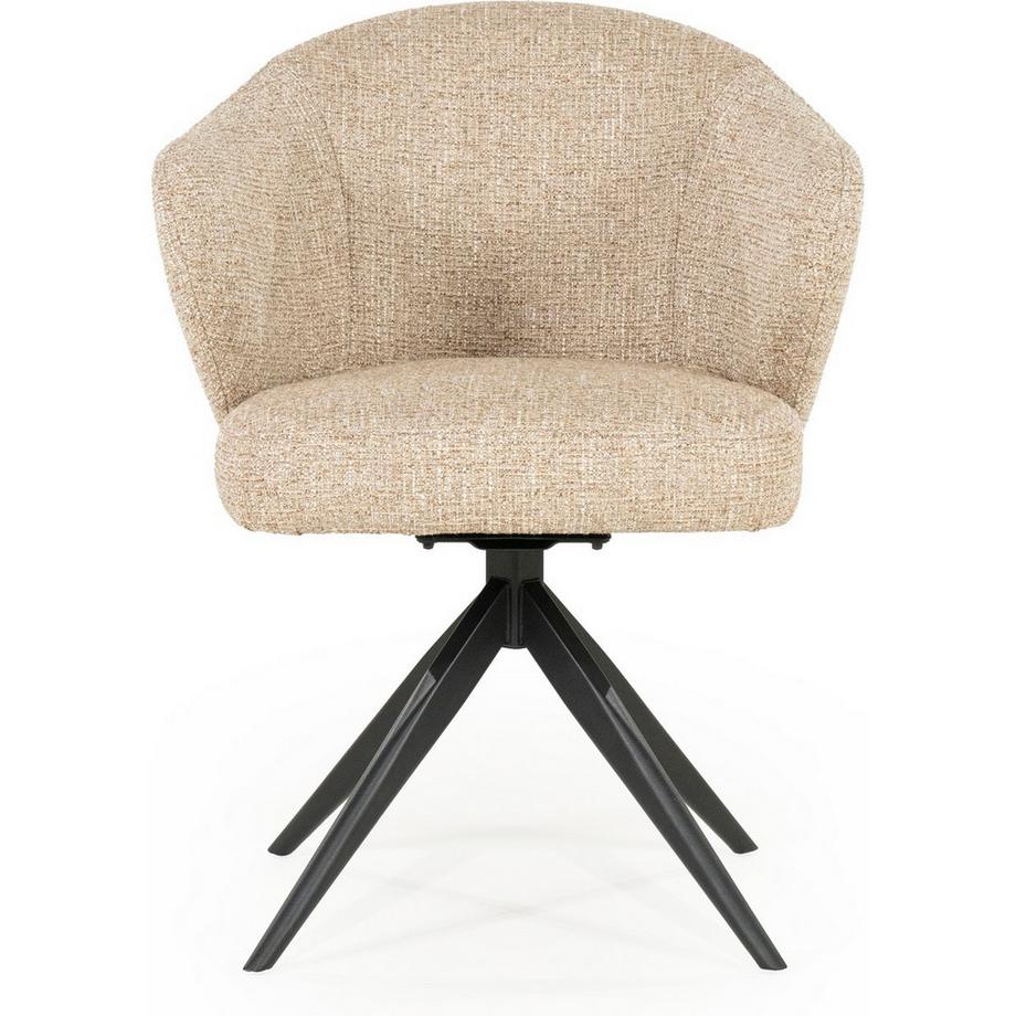 mutoni Chaise avec accoudoirs Connor Metal Donna taupe  