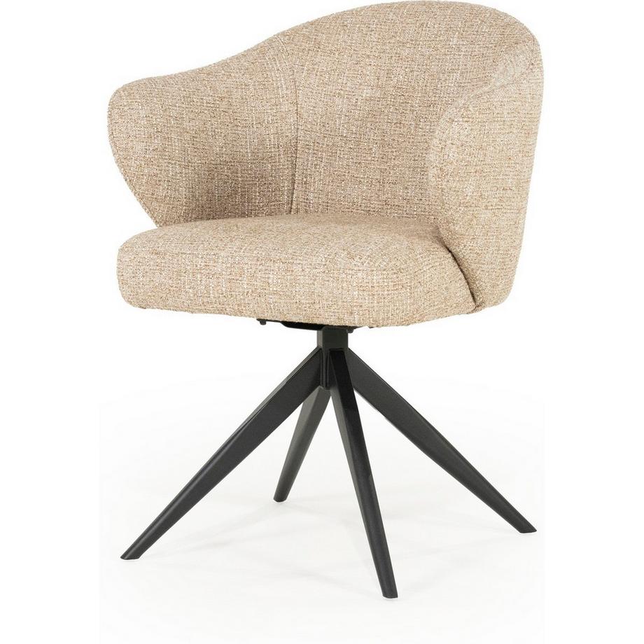 mutoni Chaise avec accoudoirs Connor Metal Donna taupe  