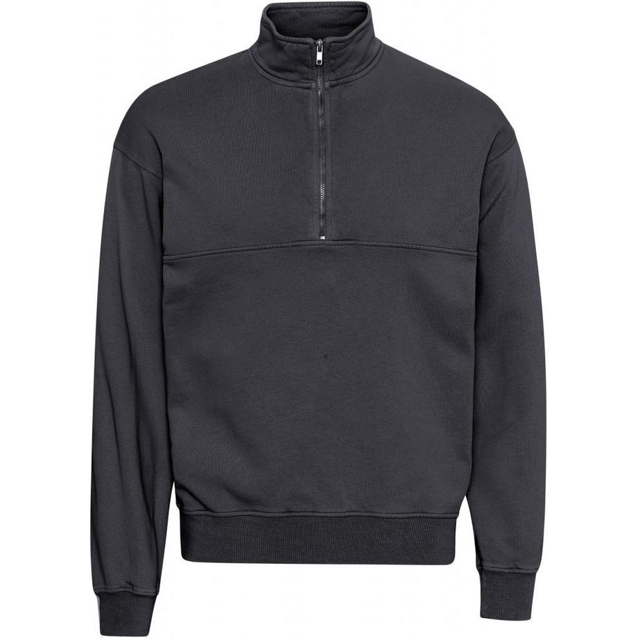 Colorful Standard Felpa Quarter Zip Organic Lava Grey  