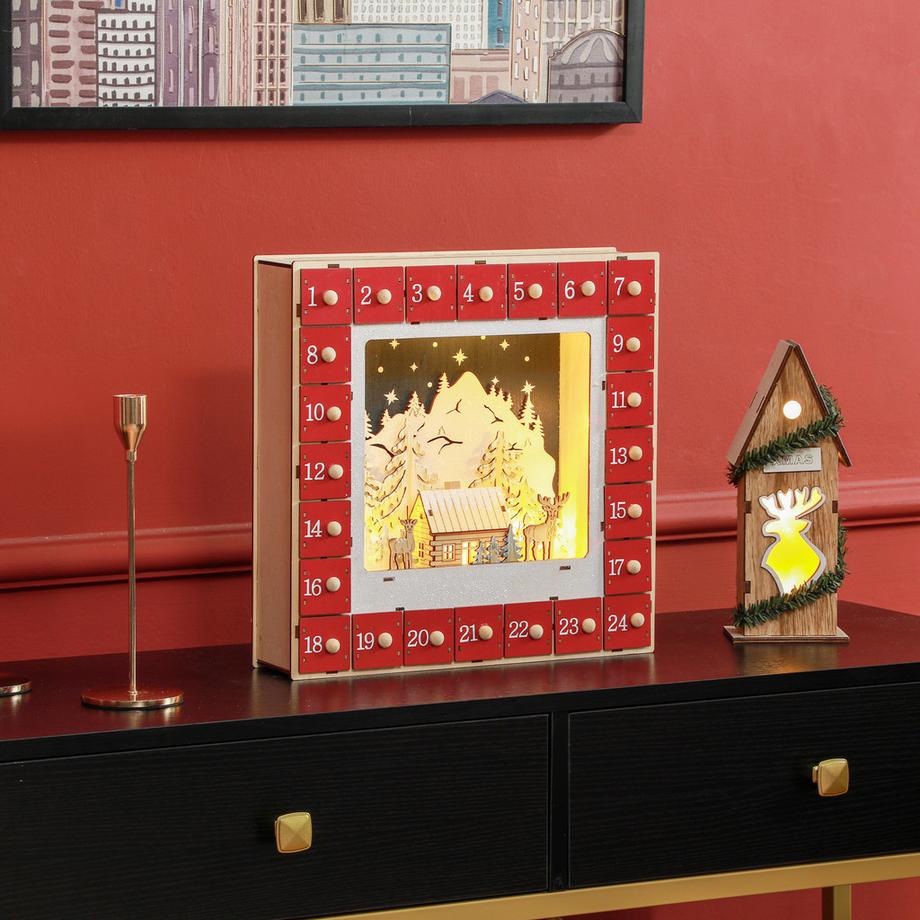 HOMCOM Calendrier de l'Avent de Noël  