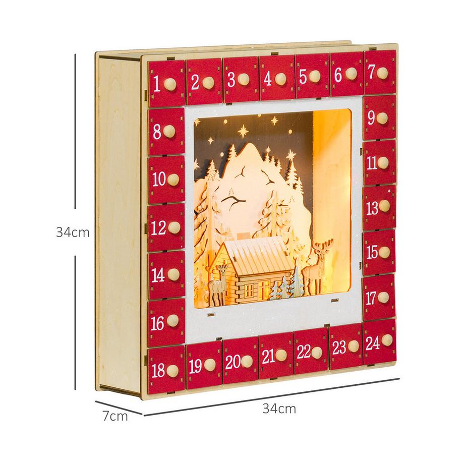 HOMCOM Calendrier de l'Avent de Noël  