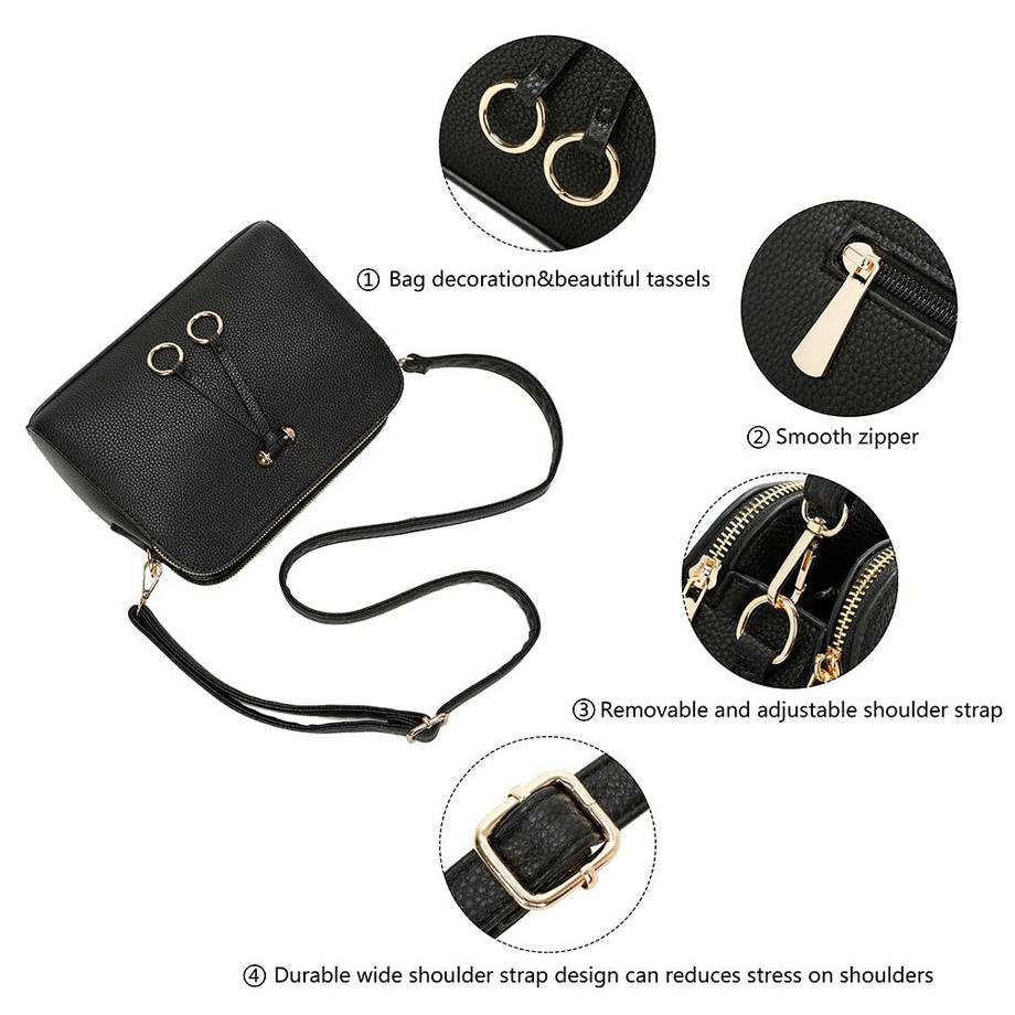 Only-bags.store Solide PU Leder Umhängetasche  