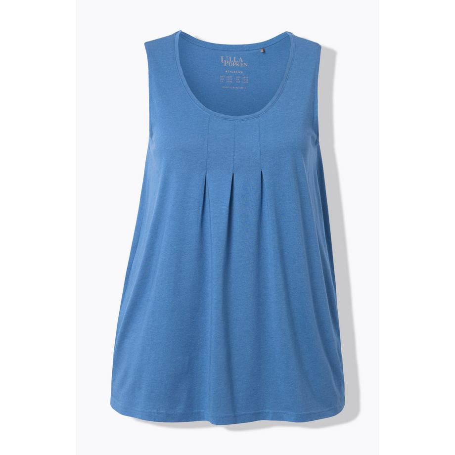 Ulla Popken Top Senza Maniche Girocollo Linea ad A con Pieghe Decorative  