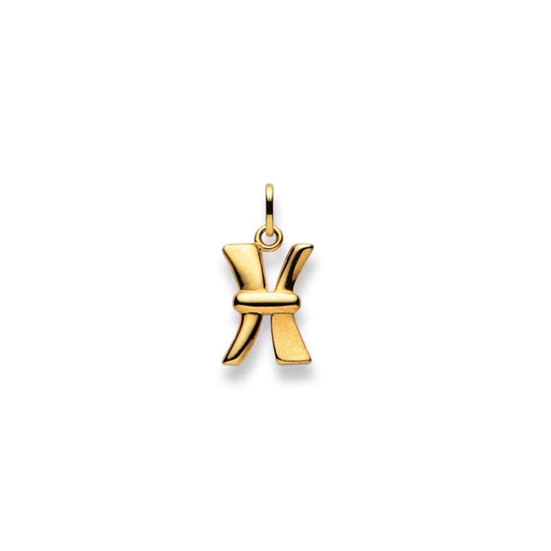 Image of MUAU Schmuck Anhänger Buchstabe x Gelbgold 750, 20x10mm - ONE SIZE