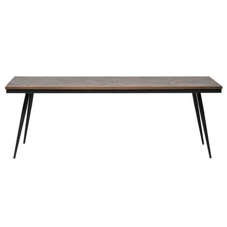 mutoni Table en bois massif Mosaïque Rhombique 220x90  