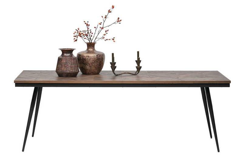 mutoni Table en bois massif Mosaïque Rhombique 220x90  