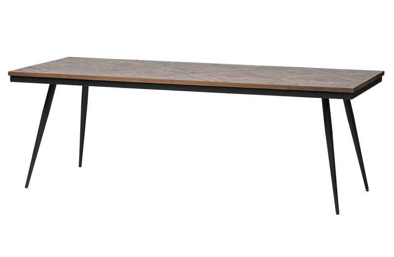 mutoni Table en bois massif Mosaïque Rhombique 220x90  