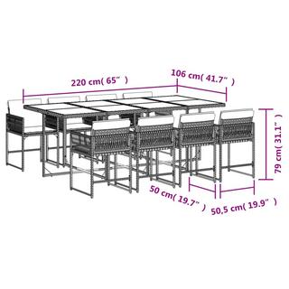 VidaXL set da pranzo da giardino Polirattan  