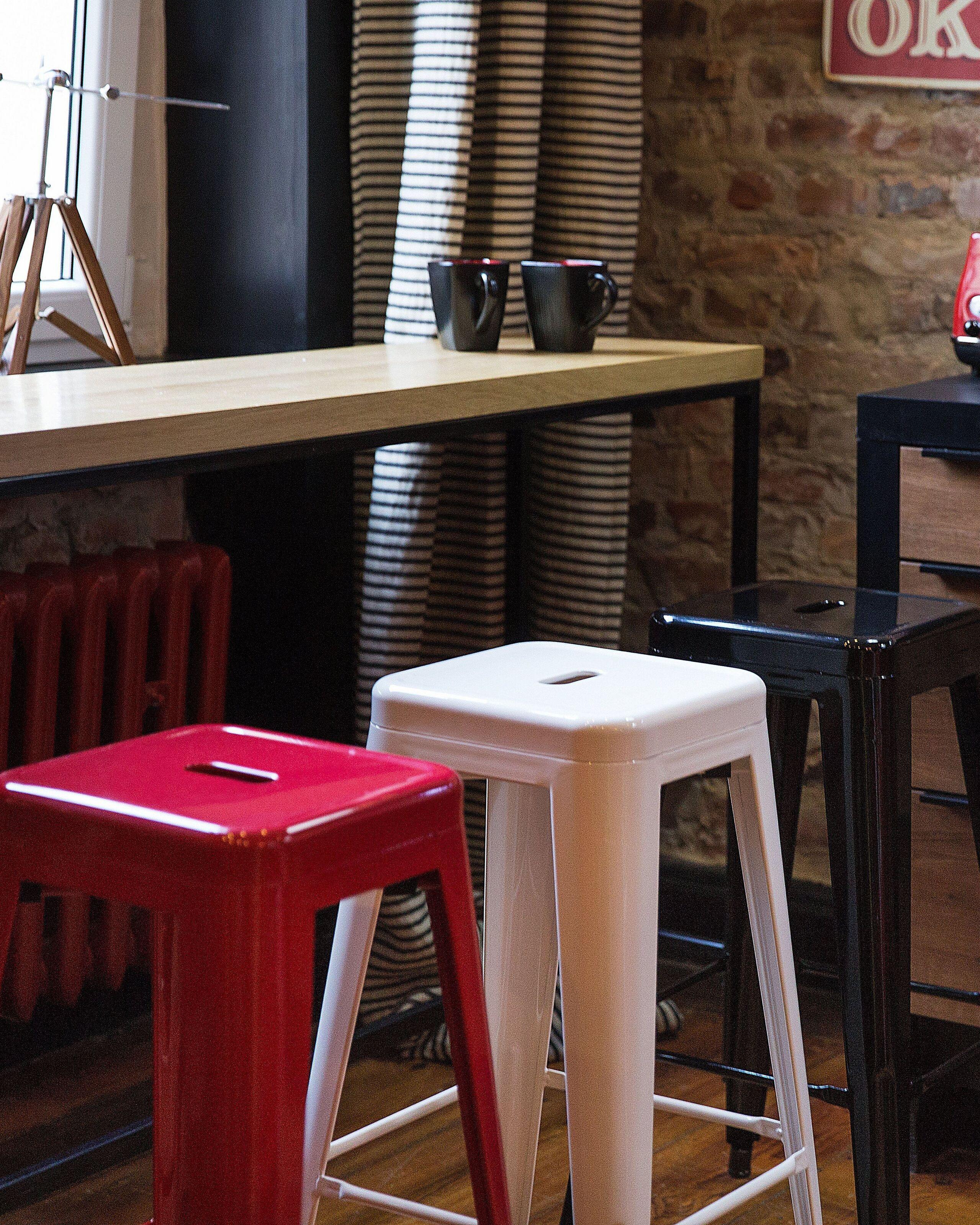 Beliani Set di 2 sgabelli da bar en Acciaio Industriale CABRILLO  