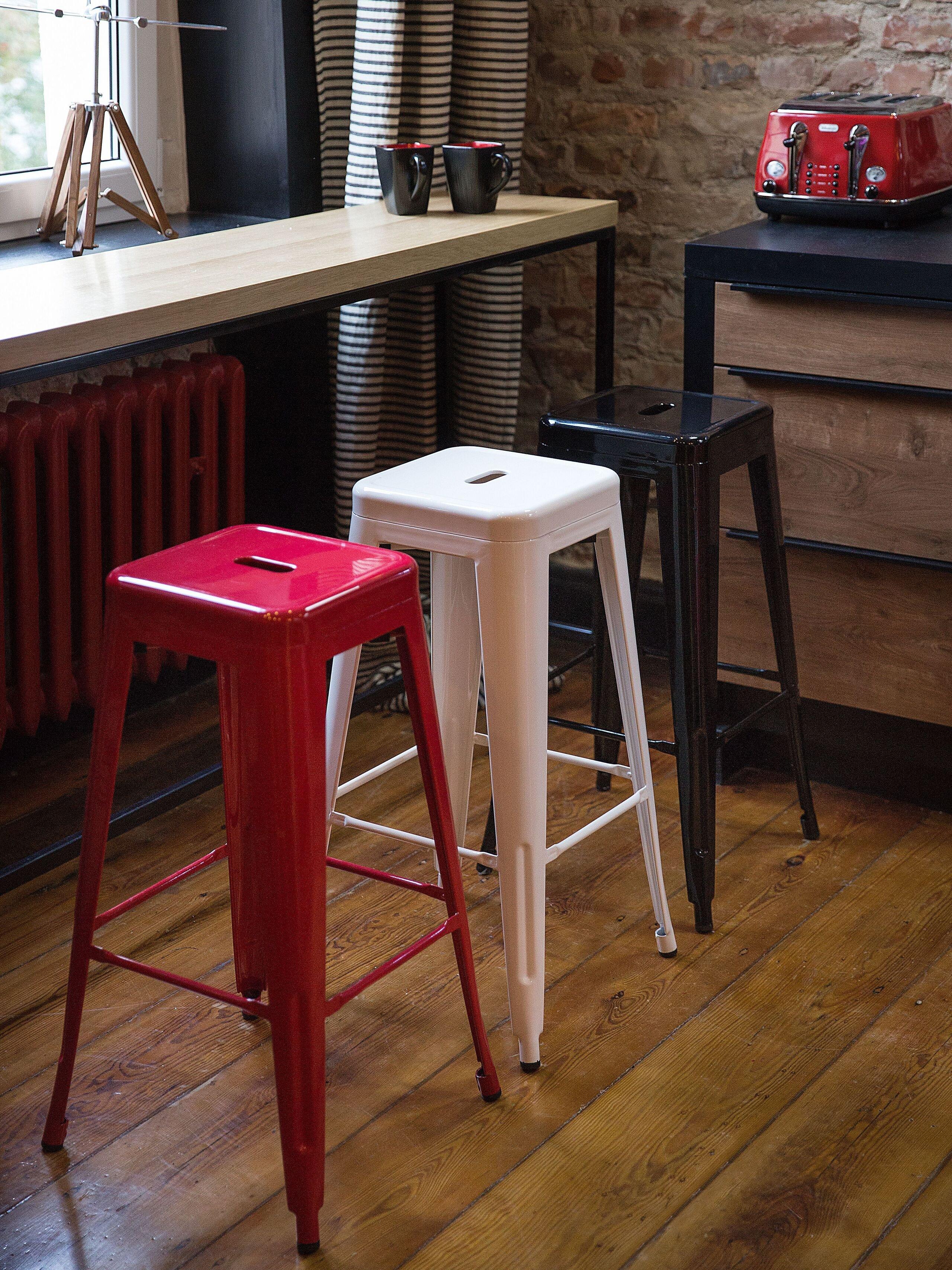 Beliani Set di 2 sgabelli da bar en Acciaio Industriale CABRILLO  