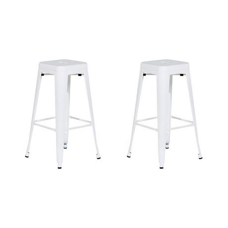 Beliani Set di 2 sgabelli da bar en Acciaio Industriale CABRILLO  