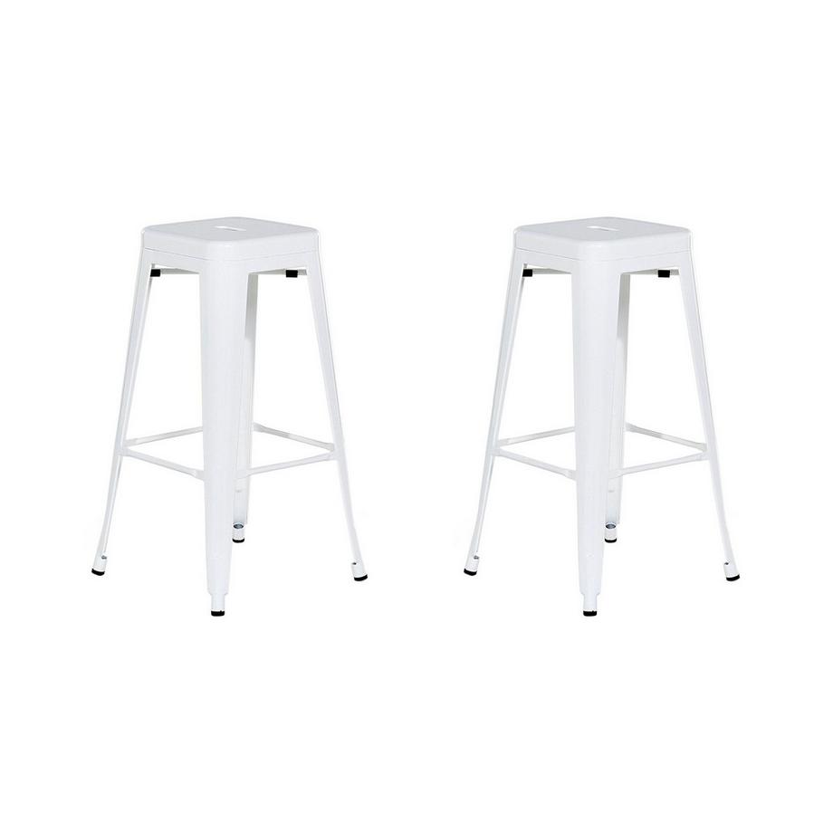 Beliani Lot de 2 tabourets de bar en Acier Industriel CABRILLO  