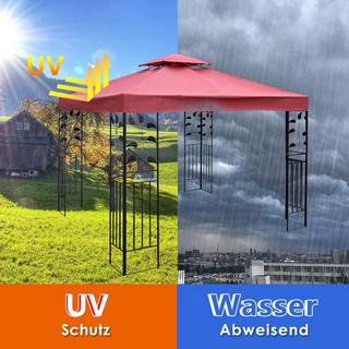 Northix Ersatz-Oberabdeckung 300 x 300 cm Terrassenüberdachung für Doppelstöckigen Pavillon Wein  