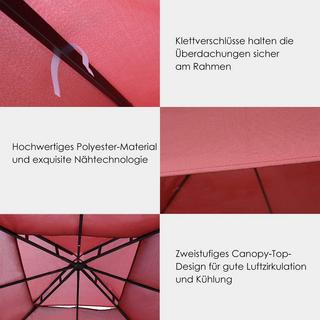Northix Ersatz-Oberabdeckung 300 x 300 cm Terrassenüberdachung für Doppelstöckigen Pavillon Wein  