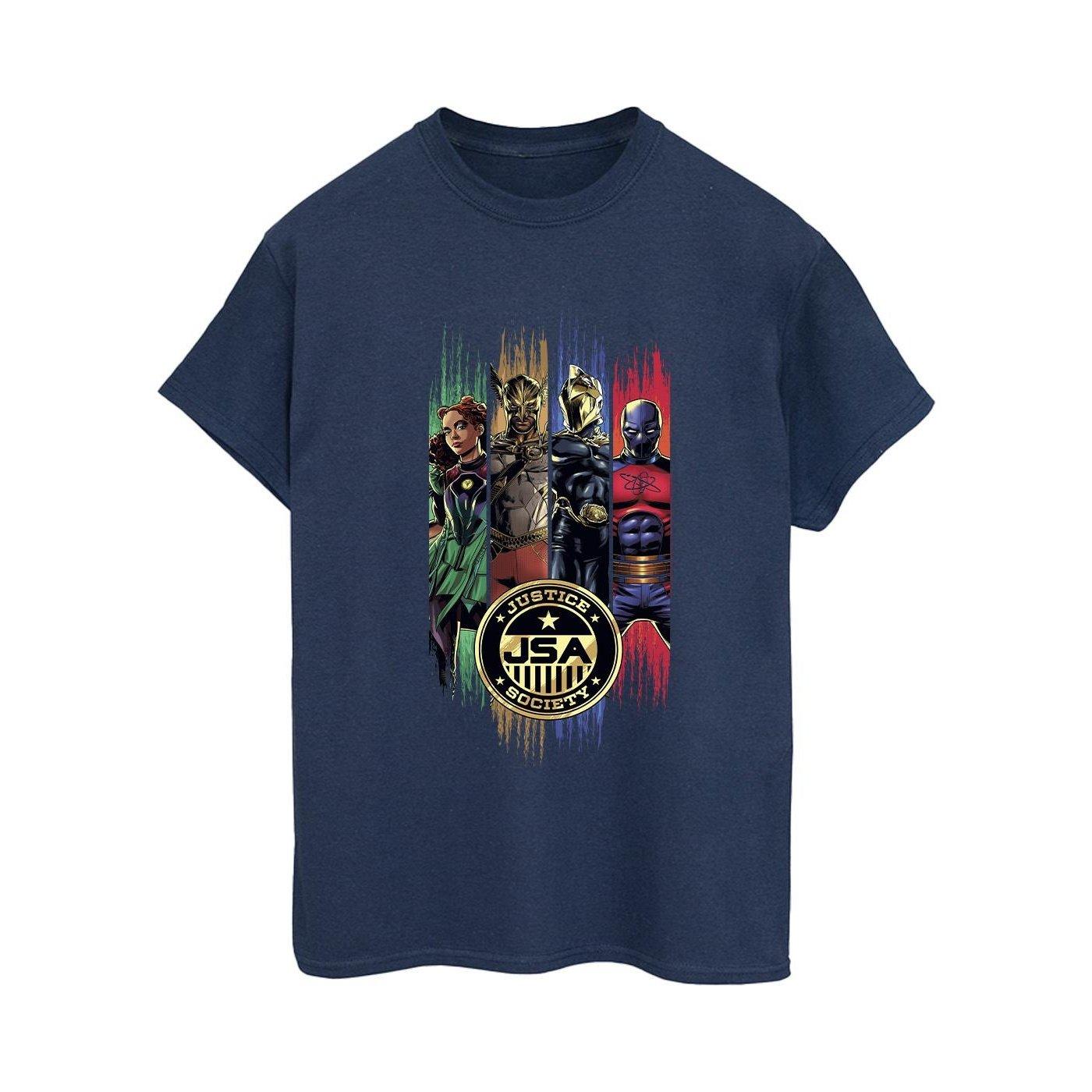Image of Black Adam Jsa Gold Badge Tshirt Damen Marine M
