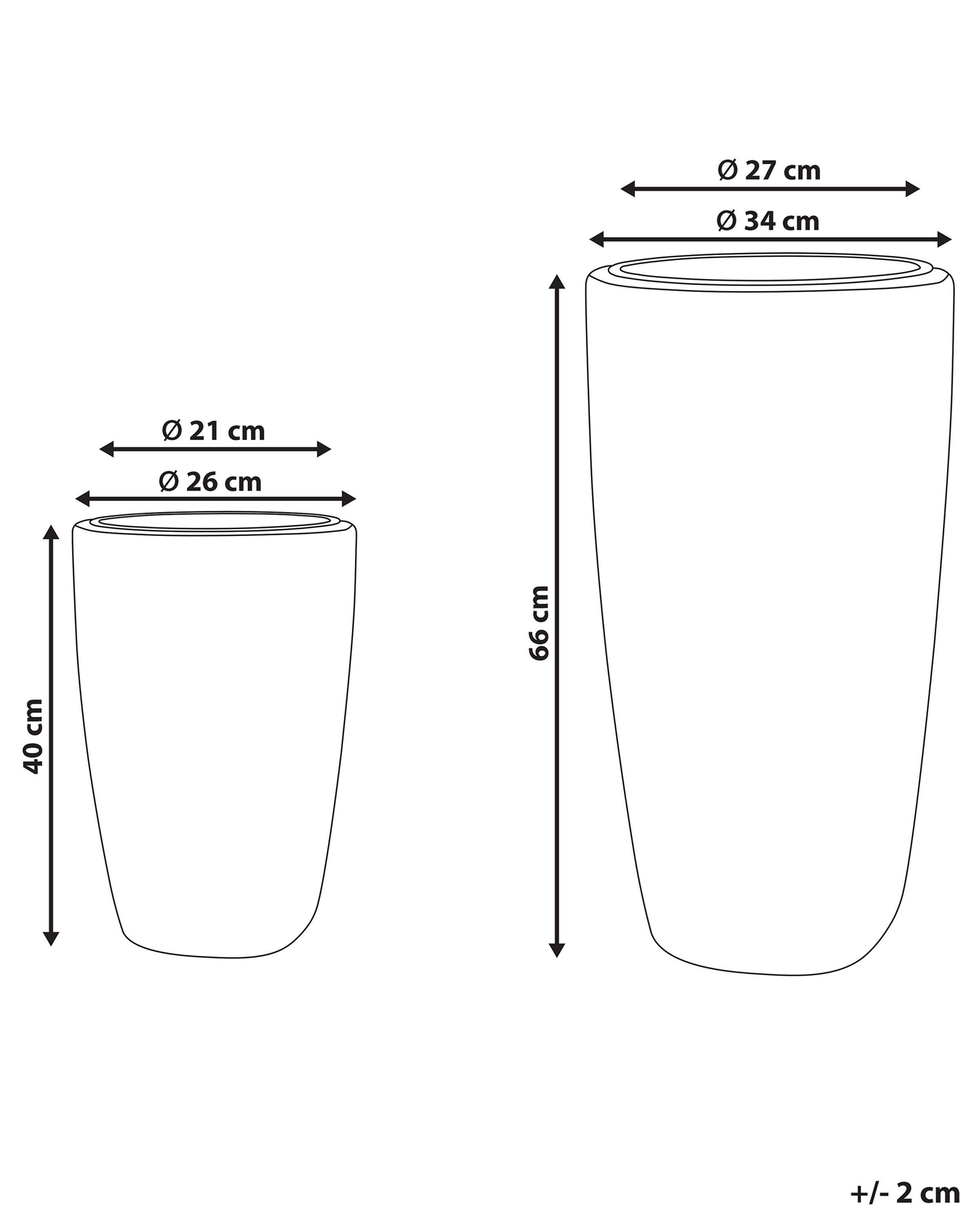 Beliani Set mit 2 Blumentöpfen aus PE Rattan Rustikal CHELONE  