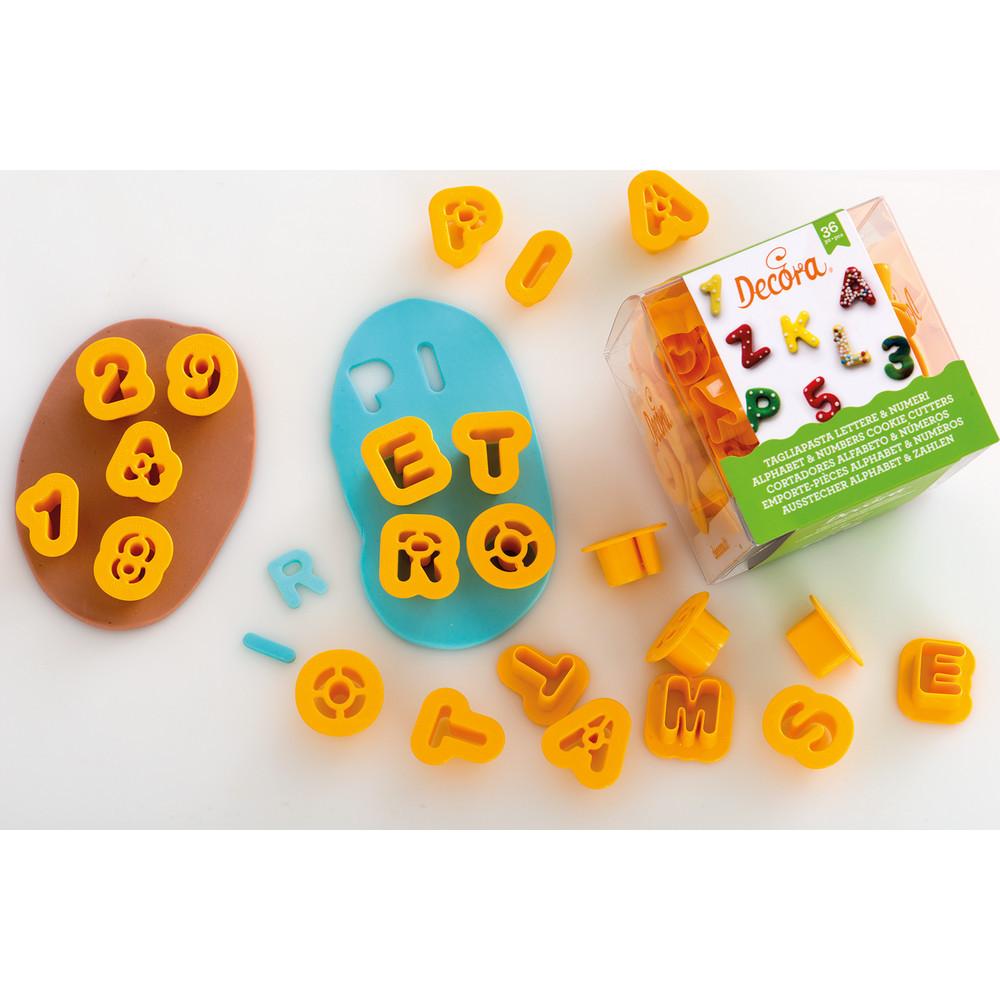 Decora Ausstecher Set Buchstaben und Zahlen, 36-teilig  