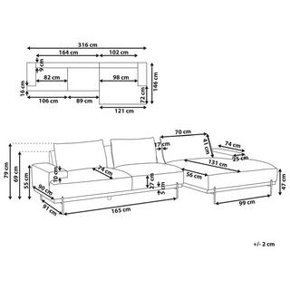 Beliani Ecksofa aus Polyester Modern MARIFERD  