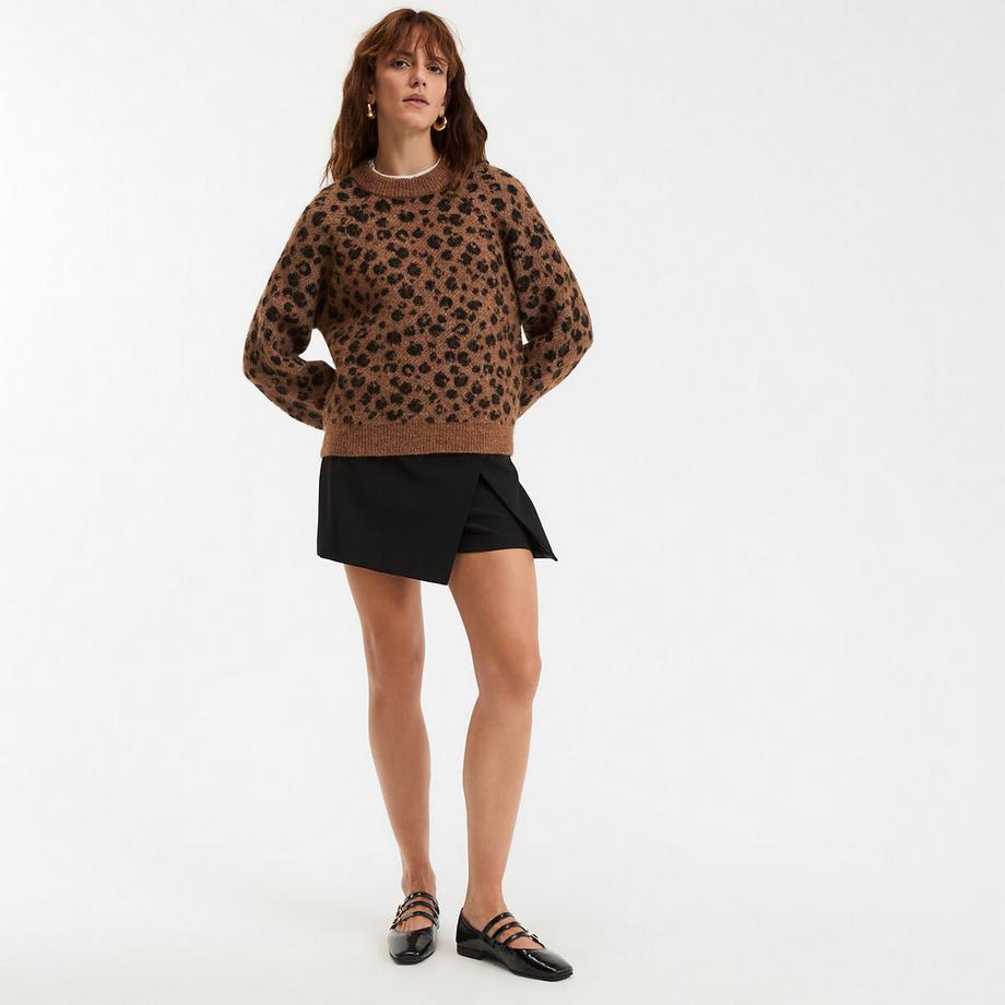 La Redoute Collections Woll Alpaka Mischgewebe Leopardenmuster Pullover  