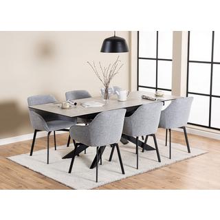 mutoni Tavolo da pranzo Isolde ceramica grigia 168-210x90  