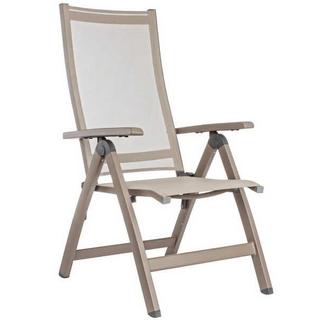 mutoni Fauteuil de jardin pliant Victoria gris tourterelle GK51  