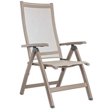 Fauteuil de jardin pliant Victoria gris tourterelle GK51