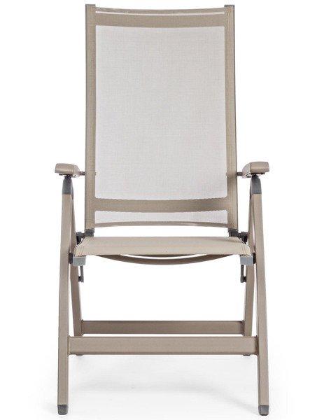 mutoni Fauteuil de jardin pliant Victoria gris tourterelle GK51  