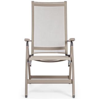 mutoni Fauteuil de jardin pliant Victoria gris tourterelle GK51  