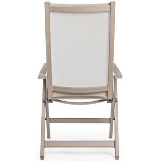 mutoni Fauteuil de jardin pliant Victoria gris tourterelle GK51  