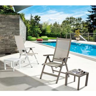 mutoni Fauteuil de jardin pliant Victoria gris tourterelle GK51  