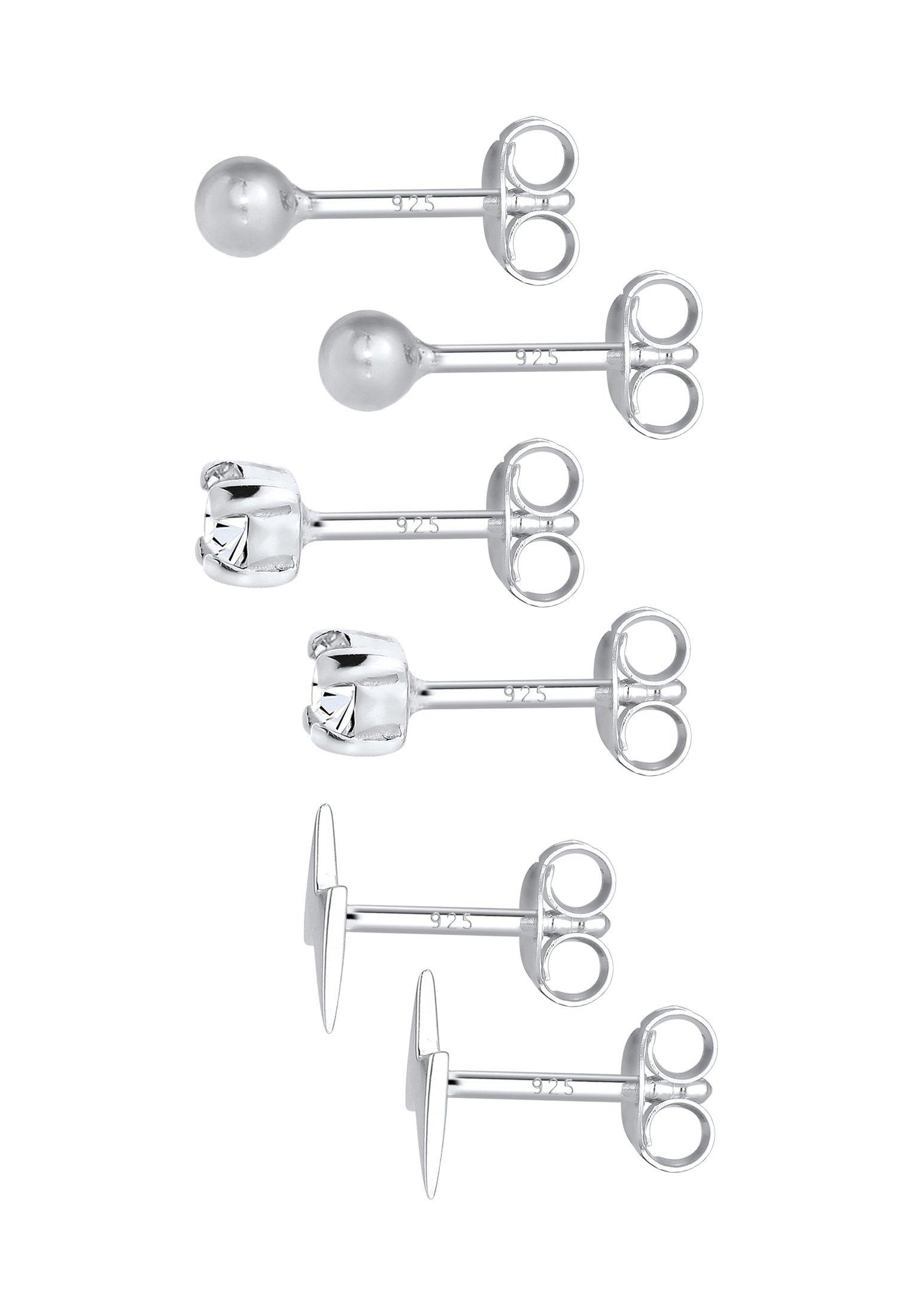 Elli  Boucles d'Oreilles Boule Éclair Set De 3 Avec Cristaux 