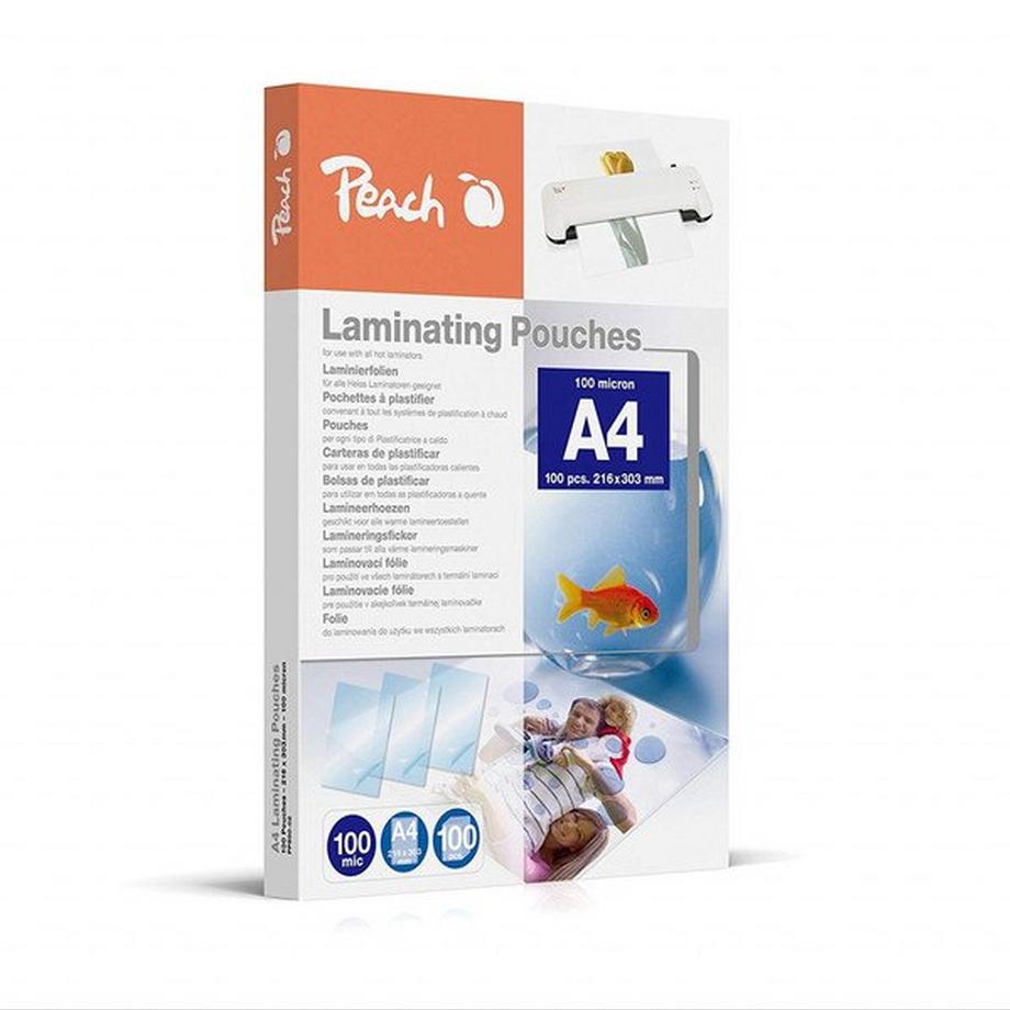 Peach Laminierfolien A4, 100 mic, glänzend, PP500-02, 100 Stk.  