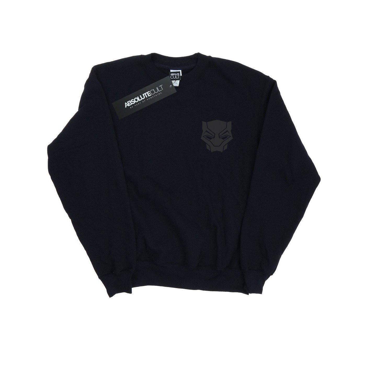 Image of Black Panther Black On Black Chest Print Sweatshirt Unisex Marine 116