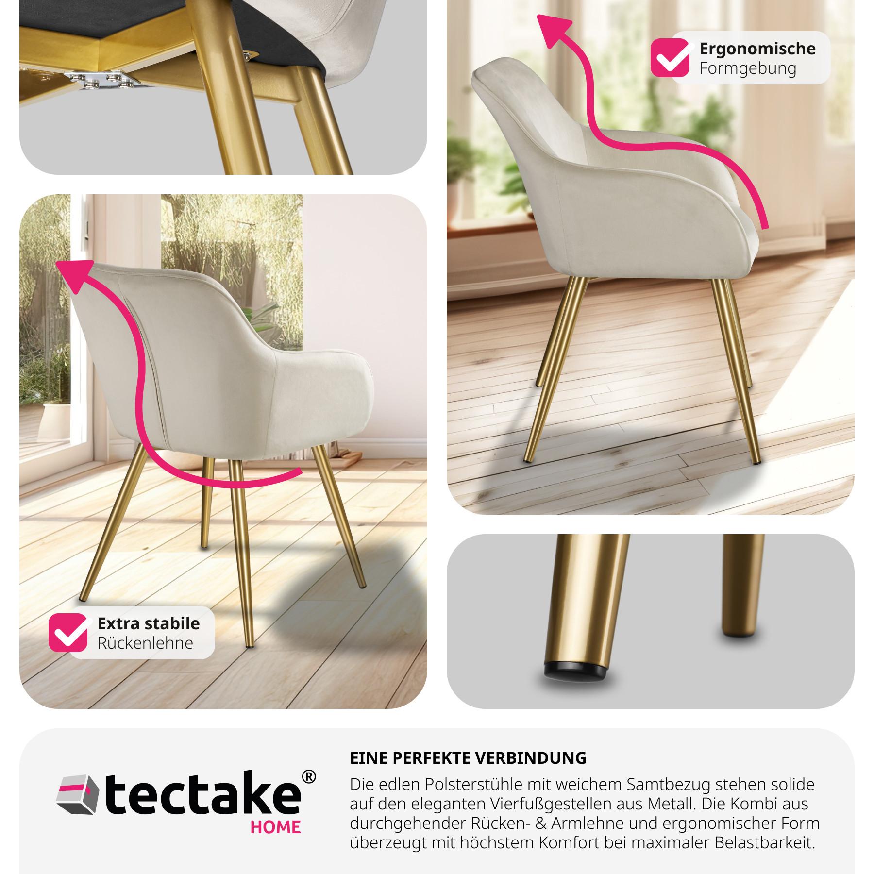 Tectake Chaise MARILYN Effet velours style scandinave  