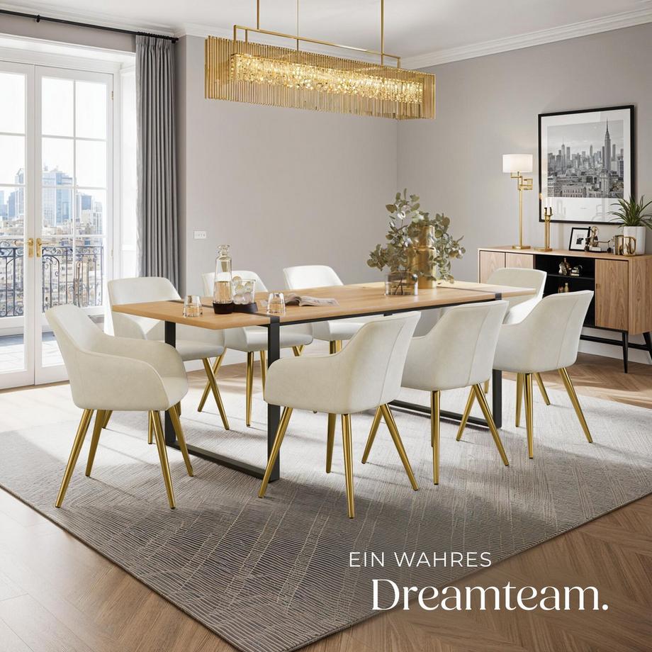 Tectake Sedia Marilyn imbottita, effetto velluto  