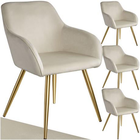 Tectake Chaise MARILYN Effet velours style scandinave  